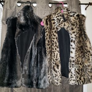 2 Furry Vests XL Reversible